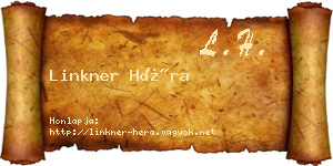 Linkner Héra névjegykártya